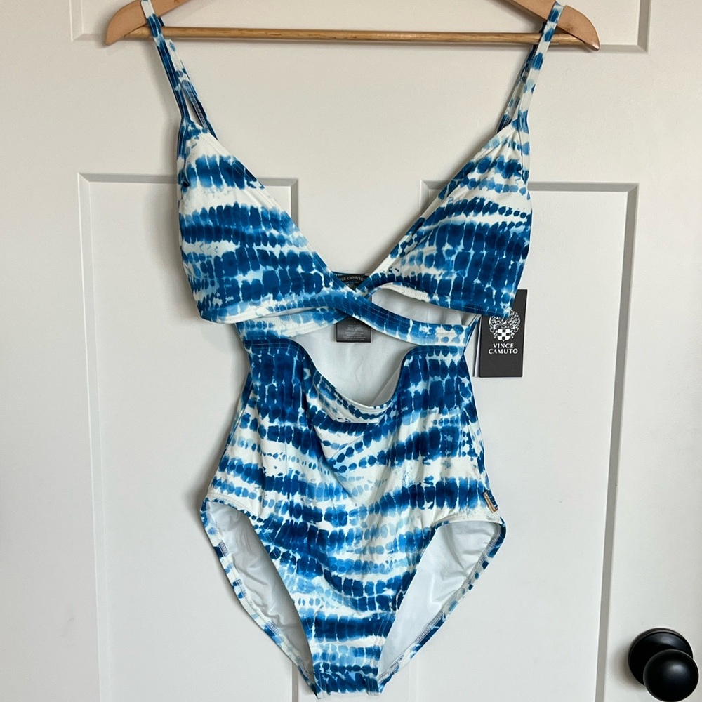 Vince Camuto Azure Blue Tie-Dye One-Piece Swim - Picture 5 of 8